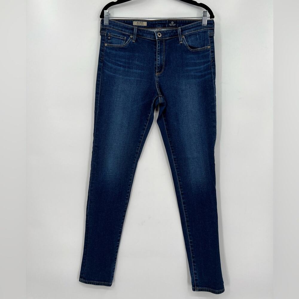 AG Adriano Goldschmied The Middi Mid Rise Legging Jeans Denim Stretch Blue 32